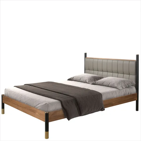 Кровать Angel Cerda 7169 из темно-серой экокожи под матрас 150×200