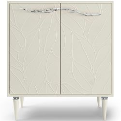 Комод Арт Колор leaves Классик Сильвер с 2 полками Кремовый белый