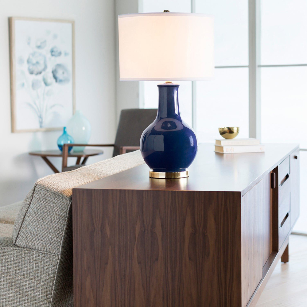 Синяя настольная лампа “Майло”