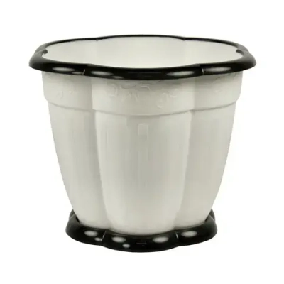 Горшок цветочный Восторг 3л с поддоном белый (комплект 25 шт)