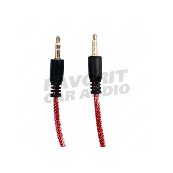 Кабель AUX, Jack 3,5mm(m) - Jack 3,5mm(m) без бренда JD-31, 1.0м, круглый, силикон, цвет: красный, в техпаке