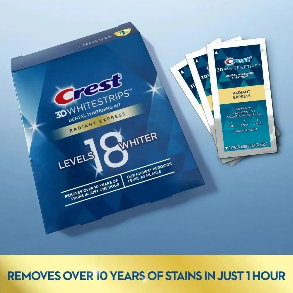 Отбеливающие полоски Crest 3D White Radiant Express