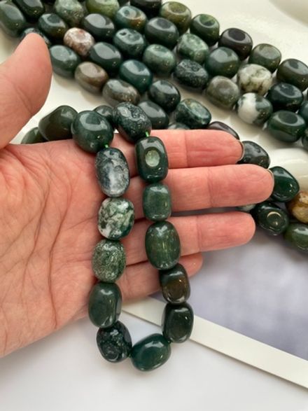 Бусины из агата 12х17мм, прямоугольная галтовка