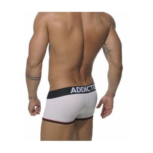 Мужские трусы боксеры белые в сетку с черной вставкой Seobean Addicted
