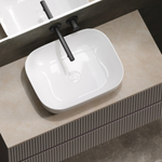 Тумба подвесная Sancos Snob R, Doha Soft 995х445х500, под столешницу без отверстия под смеситель, цвет Kreman