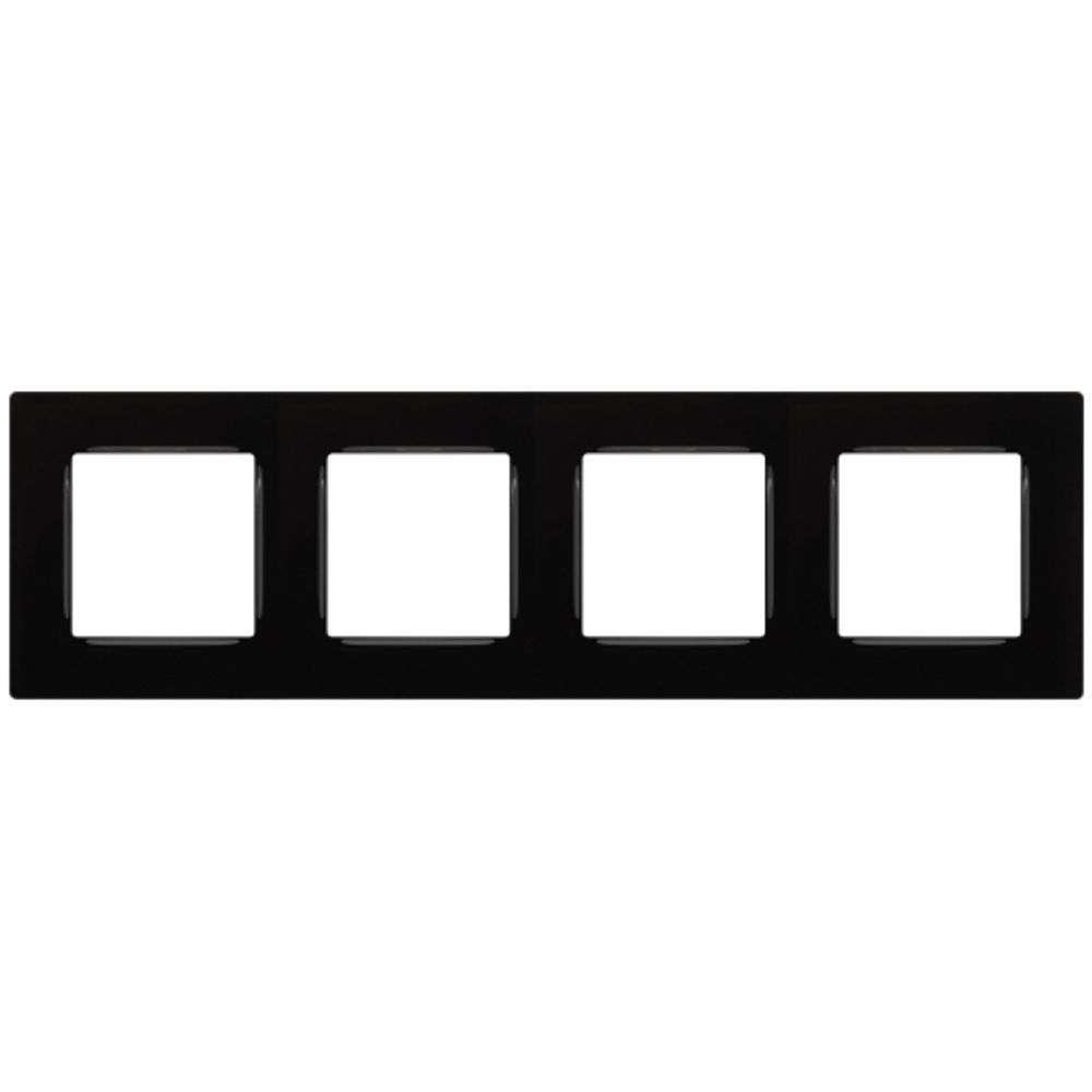 Рамка для розеток и выключателей ЭРА Серия 12 12-5204-06 на 4 поста, Классик, чёрный