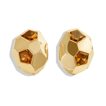 Серьги с цитрином и Бриллиантами, E0190-1/4