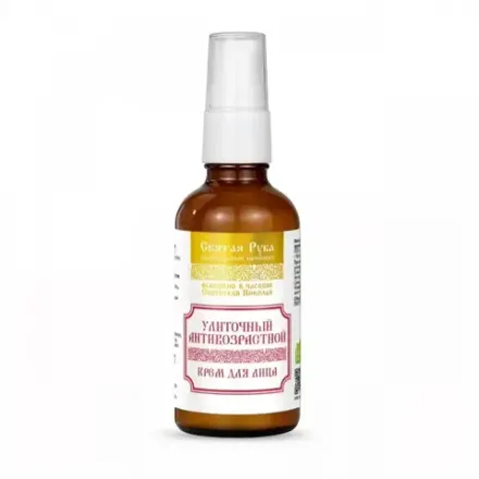 Крем для лица улиточный Антивозрастной, стекло 50 мл, "Святая рука"