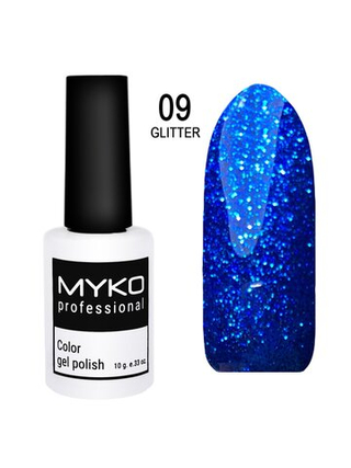 Myko Гель лак Glitter 09, 10мл