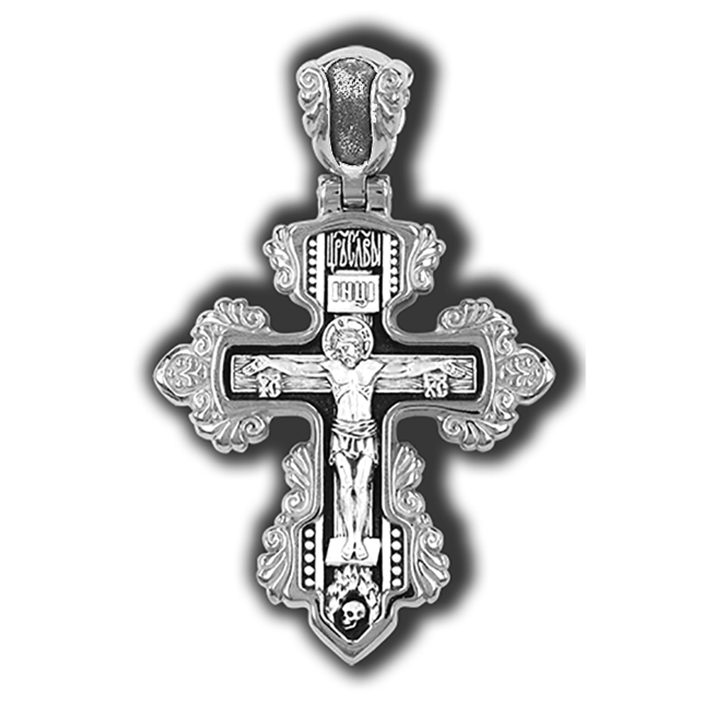 Крестик женский с распятием и Богородицей "Достойно есть".