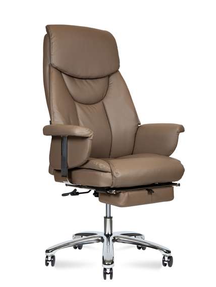 Кресло офисное Норден / Парламент / серо коричневый экокожа