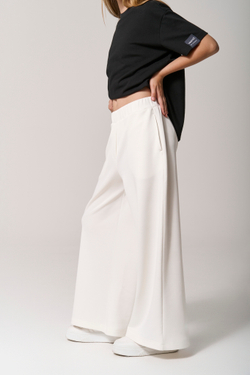 Брюки трикотажные wide leg белые
