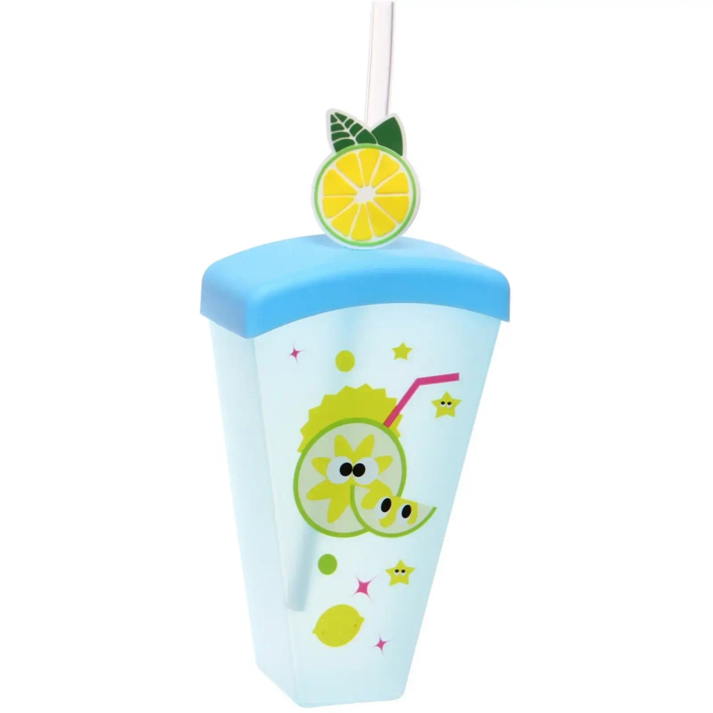 Стакан пластиковый 400мл «Свежесть лета» с трубочкой, цвета микс
