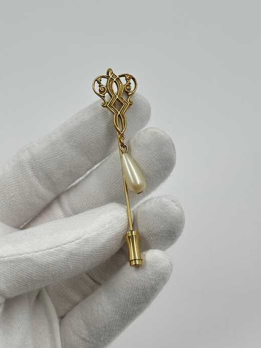 Брошь булавка с жемчугом