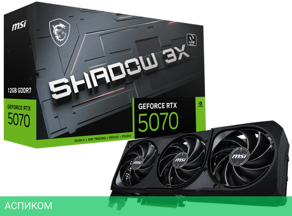 Видеокарта MSI GeForce RTX 5070 12Gb Shadow 3X
