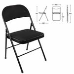 Стул складной BRABIX "Golf Plus CF-003 КОМФОРТ", чёрный каркас, чёрная ткань, 532889