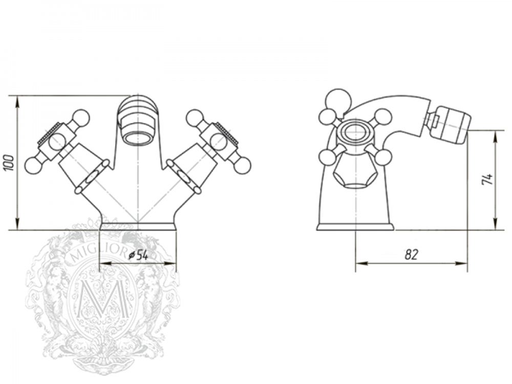 Смеситель для биде Migliore Lady ML.LAD-944 схема