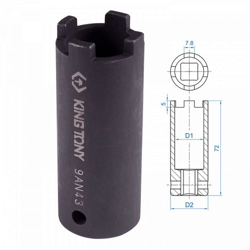 KING TONY (9AN43) Головка для демонтажа клапана форсунок MAN, MB, Scania 1/2"