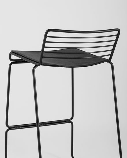 Стул полубарный Danny,  черный, с черной подушкой 4 шт