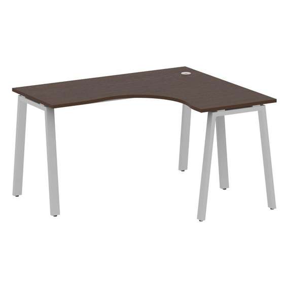 Metal System Стол криволинейный правый на А-образном м/к БА.СА-3 (R) Венге Цаво/Металл Серый 1400*12