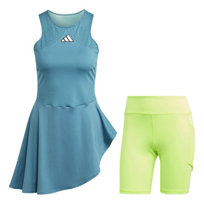 Женская теннисное платье adidas Pro Dress Women - Petrol, Neon Yellow