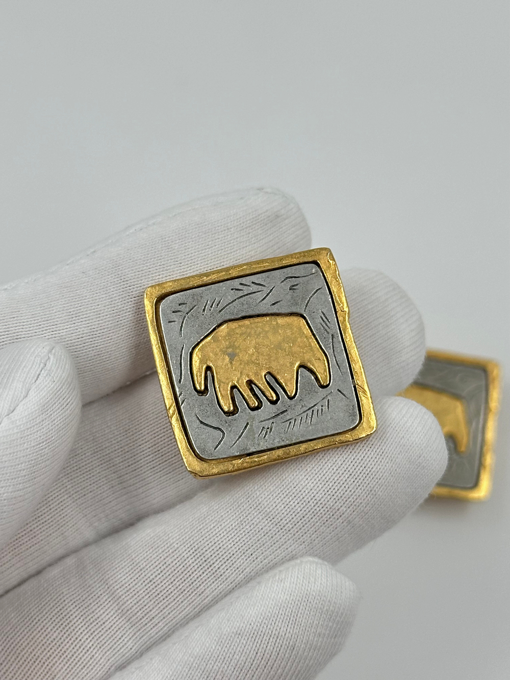 Накладка на пуговицу биколор