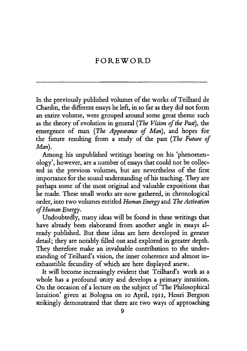 Human Energy | Pierre Teilhard de Chardin