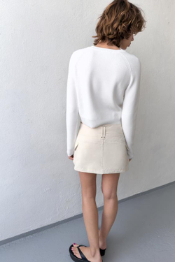 ZARA ЮБКА-ШОРТЫ С КАРМАНАМИ, ЦВЕТ ЛЬДА