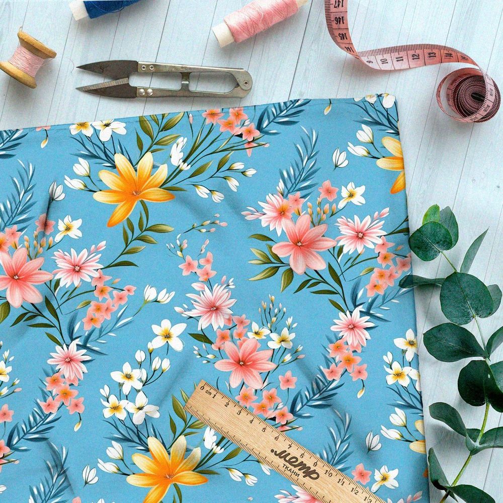 Ткань премиум мембрана луговые цветы