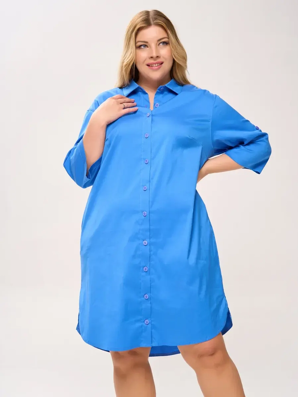 Платье-рубашка с карманами