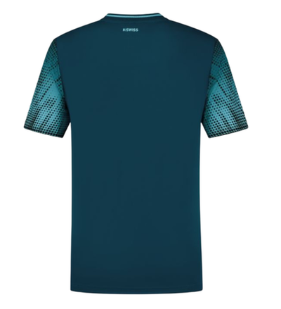 Мужская теннисная футболка K-Swiss Tac Hypercourt Print Crew 3 - blue opal