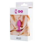 Розовая анальная втулка 7см с прозрачным кристаллом ToyFa ToDo Brilliant 357034