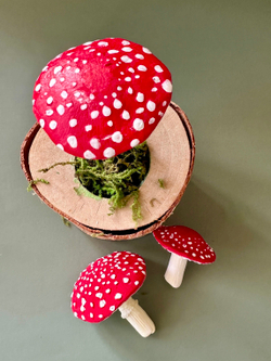 Молд силиконовый для творчества "Грибы - грибочки. Мухоморы" / форма для масс для лепки, мыла, воска и эпоксидной смолы