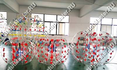 Бампербол ТПУ, диаметр 1 м, с красными держателями