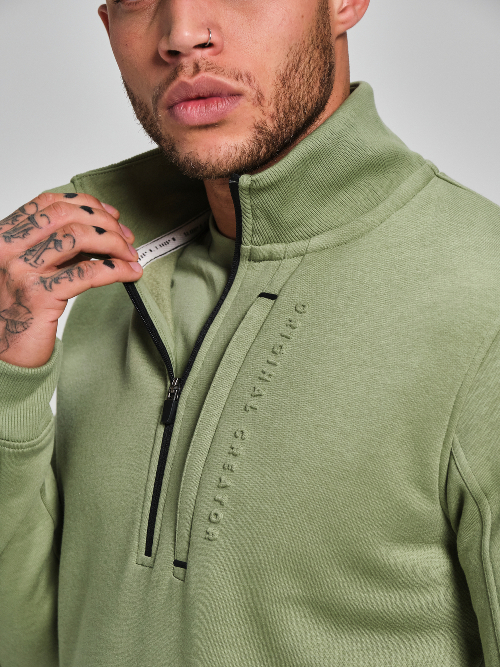 Свитшот с короткой молнией ORIGINAL CREATOR HALF ZIP, Светло-зеленый