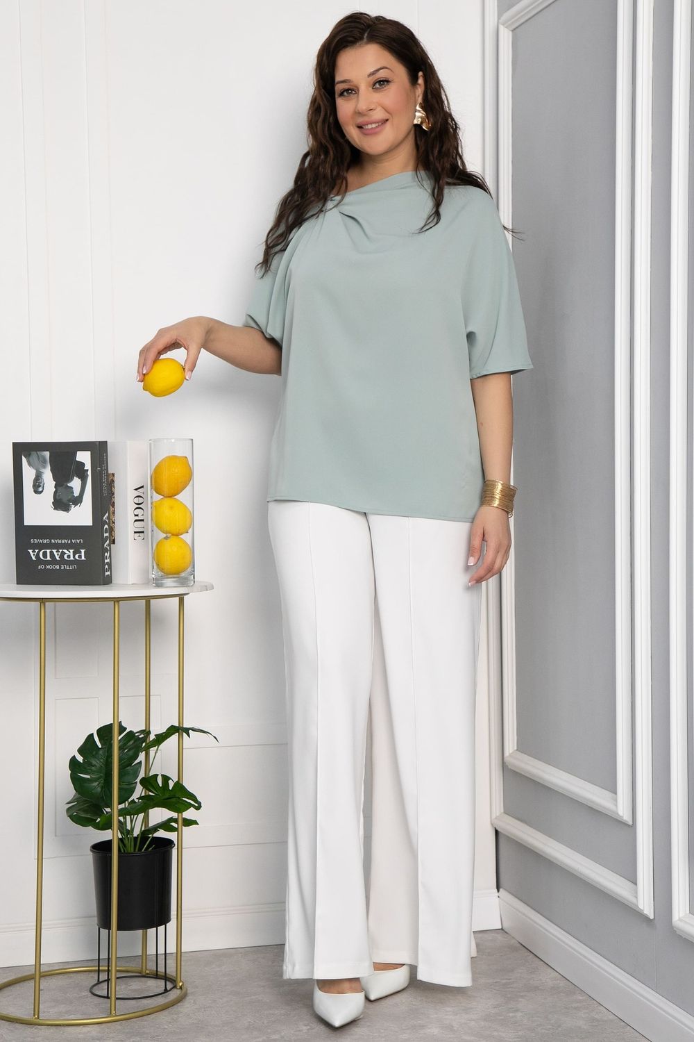 Блуза Марина (оливковая) Б13817-1М LT Collection