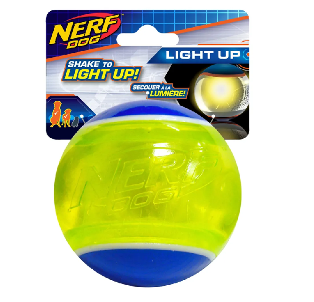 Nerf Мяч для собак светящийся прозрачный 8 см
