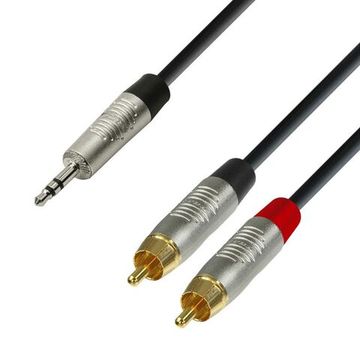 Adam Hall K4YWCC0090 - кабель аудио REAN TRS 3.5 mm stereo - 2 x RCA (M), 2 x 0.22 мм2, 0.9 м, черны