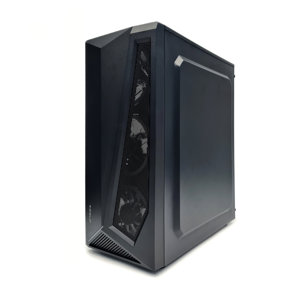 Корпус TESLA TSL-100, Без БП, ATX, RGB, чёрный, 4xRGB FAN, 2xUSB2, 1xUSB3, бок: закалённое стекло (TSL-100-4FB-RGB)