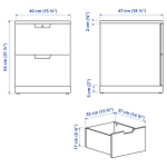 Тумба - IKEA NORDLI/НОРДЛИ ИКЕА, 47х40х76 см, белый
