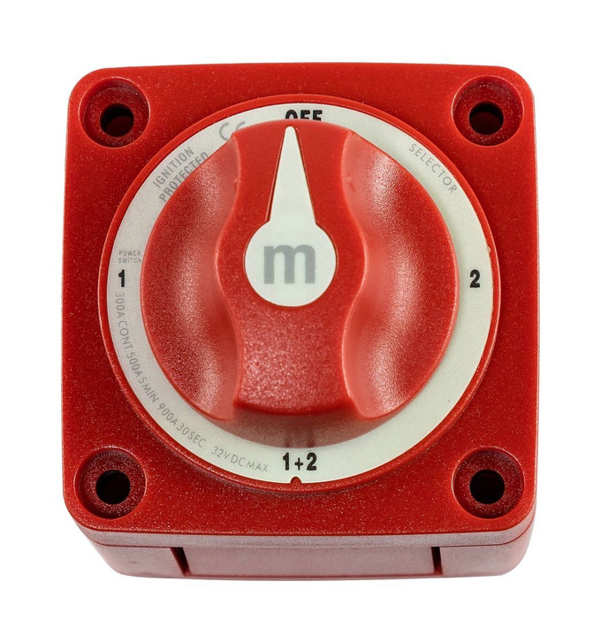 Выключатель массы "OFF-1-BOTH-2" (2 АКБ), 300 А, Marine Rocket