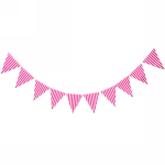 Растяжка 2,5м 10 флажков h29см «Розовые полоски»