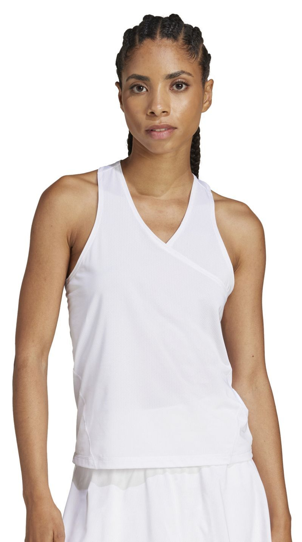 Женский топ теннисный Adidas Club V-Neck Tank - белый