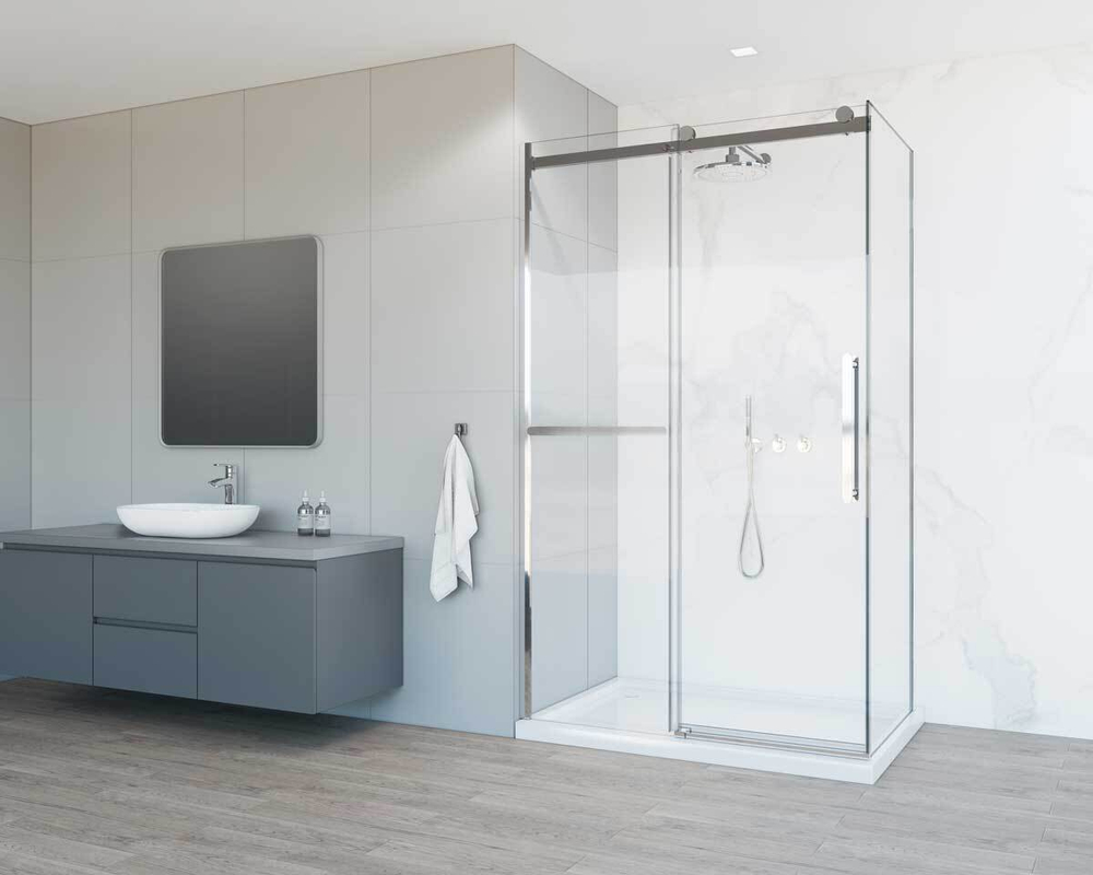 Душевой уголок Como Soft VSR-1CS9012CL, 1200*900, хром, стекло прозрачное