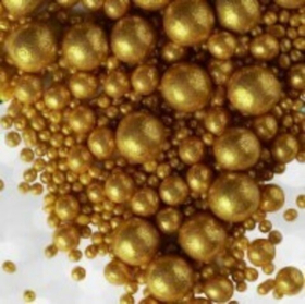 Шарики кранч БЛЕСК золото микс 50 гр.