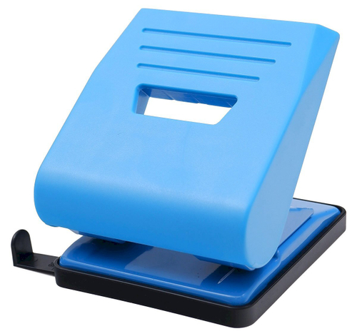 Дырокол Workmate, 30 листов, металлический, с выдвижной линейкой, голубой