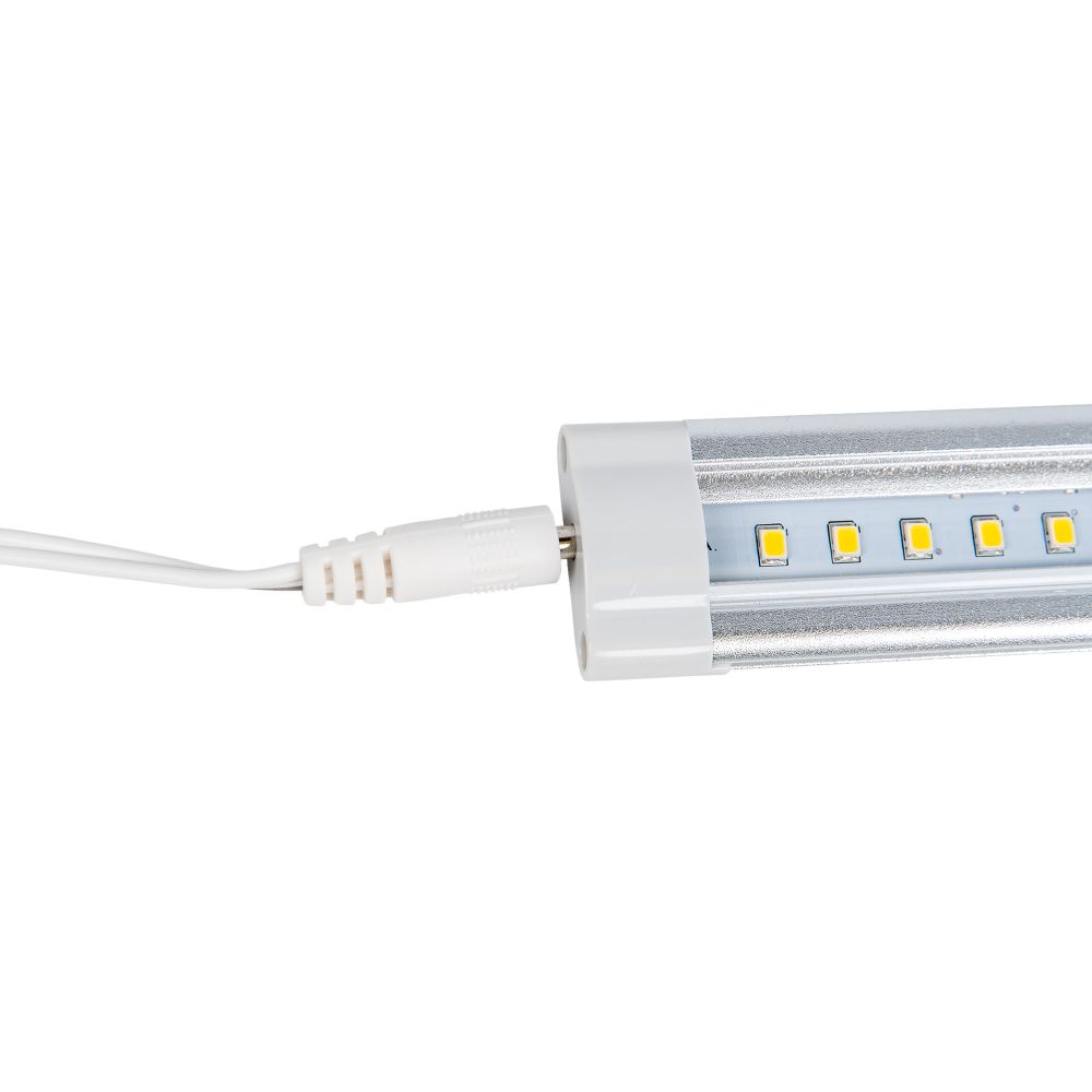 ULM-F45-2x6W-4500K IP20 SILVER Светильники светодиодные для мебели. набор из 2-х шт. Механический выключатель. 600x25x8мм. 2x500Lm. ТМ Uniel