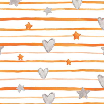 сердечный звездопад на оранжевом поле