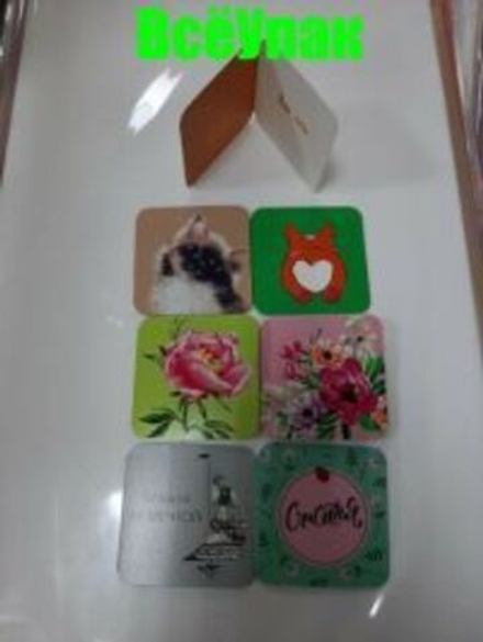 Открытки в наборе 7*7см в ассортименте