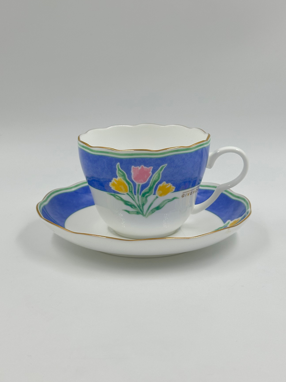 Чайная пара с синей каймой Givenchy by Yamaka